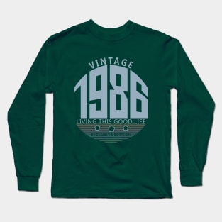 34th Birthday T-Shirt - Vintage 1986 Long Sleeve T-Shirt